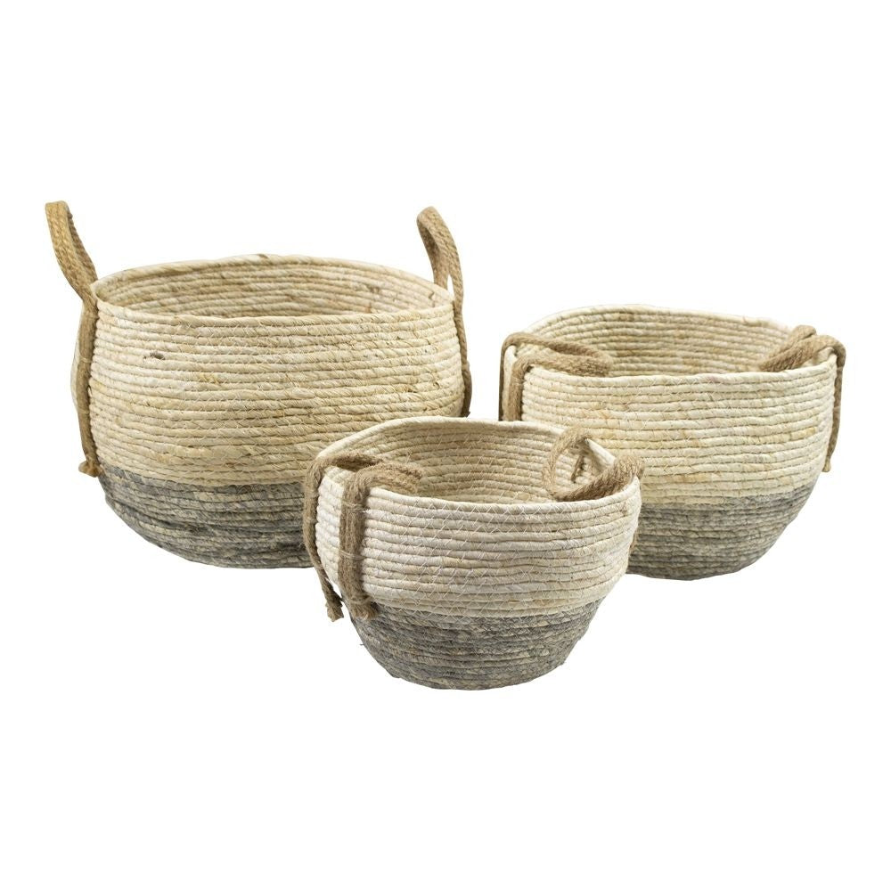 Manden Naturel Grijs (set van 3)