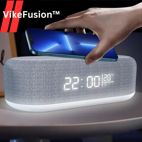 VikeFusion™ Wekker met Alarm, LED Tijdweergave, Temperatuurmeter en 15W Snel Oplaadstation