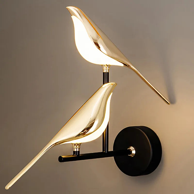 Moderne Nordic LED Gouden Vogel Wand Lamp