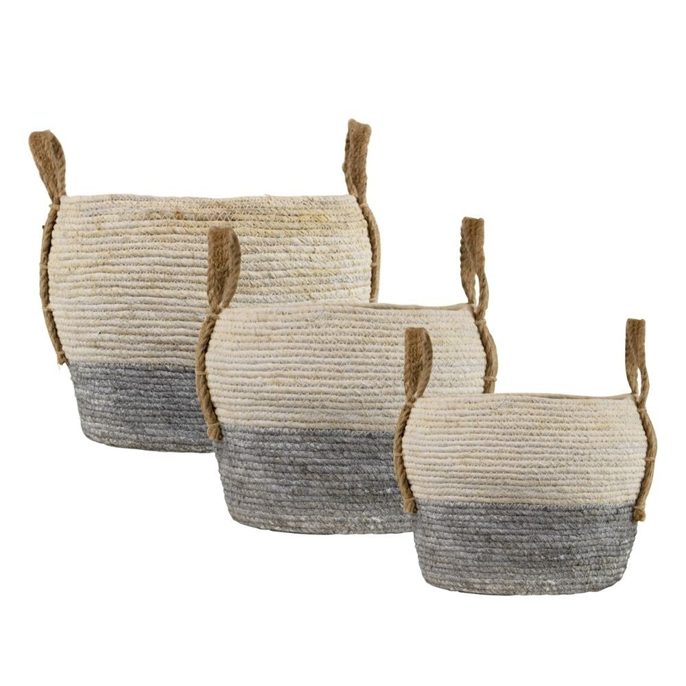 Manden Naturel Grijs (set van 3)