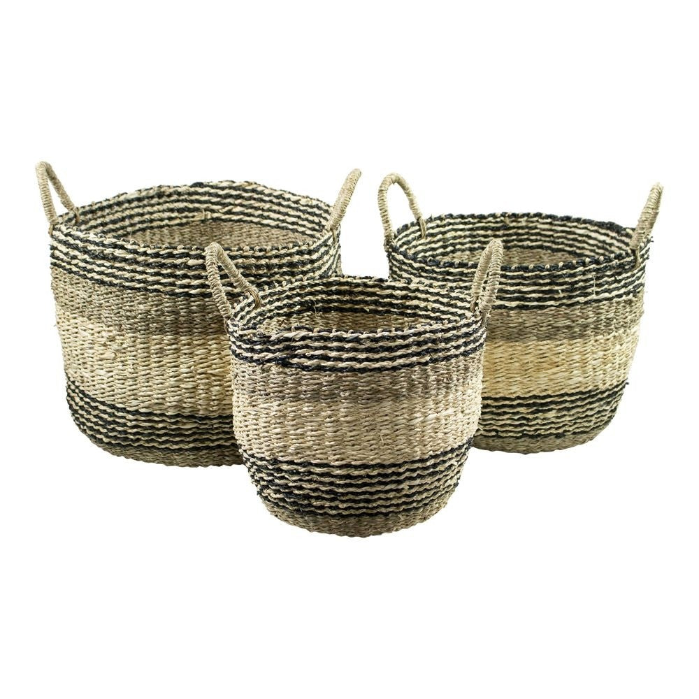 Zeegras Manden Zwart Streep (set van 3)