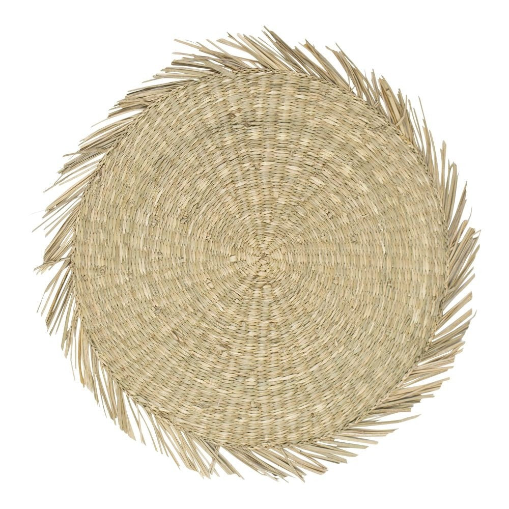 Zeegras Placemat Rafels Naturel Franjes