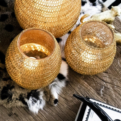 Waxinelicht filigrain3 bol goud